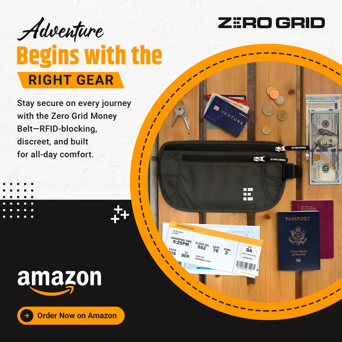 Zero_Grid's tweet image. Every adventure starts with smart gear—secure your valuables with the Zero Grid Money Belt.
  amazon.com/stores/page/4A…
  #TravelMoneyBelt #ZeroGrid #AdventureGear #RFIDSecure #TravelComfort #TravelSafe #WanderReady #MoneyBelt
  #TravelMustHaves #HiddenStorage #TravelOrganizer