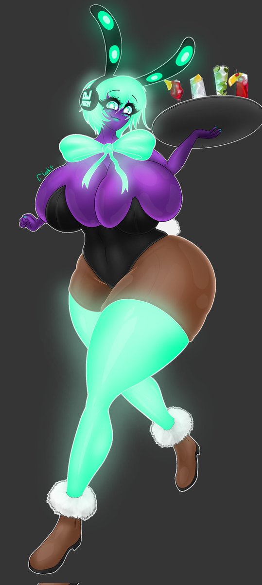 DJNeonChica's tweet photo. The last day of easter is here, so you better start indulging on some huge sweets!

Or become the huge sweet, i dont care, im paid to serve drinks, not clean up any degeneracy/fetish induced messes~

A very Busty Easter From me~💜

(🎨 By Flophit ! ) https://t.co/LW9jYeeq36