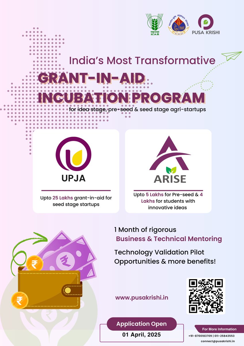 🚨 Only 9 days left!
Don't miss your chance to apply for the UPJA (Seed) &amp; ARISE (Pre-Seed) incubation programs!
🚀 Apply now - lnkd.in/d6RsuTKJ
and turn your startup dream into reality!
 
#StartupIndia #Incubation #Innovation #Funding #Entrepreneurship #IndianStartups