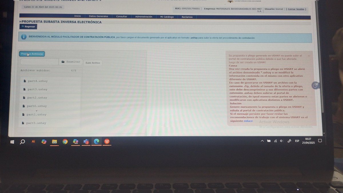 MelCeli's tweet photo. @SERCOPec Desde el miércoles sin poder subir oferta en el l portal https://t.co/mt59wnO6J8