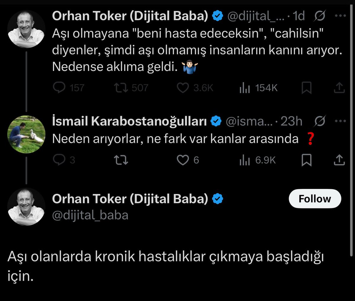 Beni ülkemizin geleceği ile ilgili en çok endişelendiren konu, hala aşılarla ilgili böyle iddiaların dile getirilmesi değil, bir bilişimci/yazarın bile bunları dile getirebilmesi. Aydınlar aydın olmaktan çıkınca, işte o zaman vay halimize…