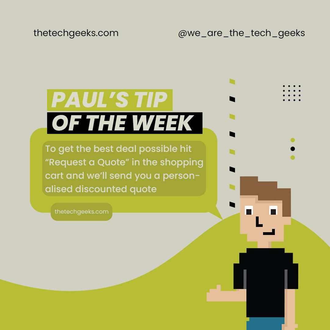The_Tech_Geeks's tweet image. Paul&apos;s tip of the week. Get the best deal from thetechgeeks.com when you follow Paul&apos;s tip

#tech #advice #techgeeks #thetechgeeks #deal #discount