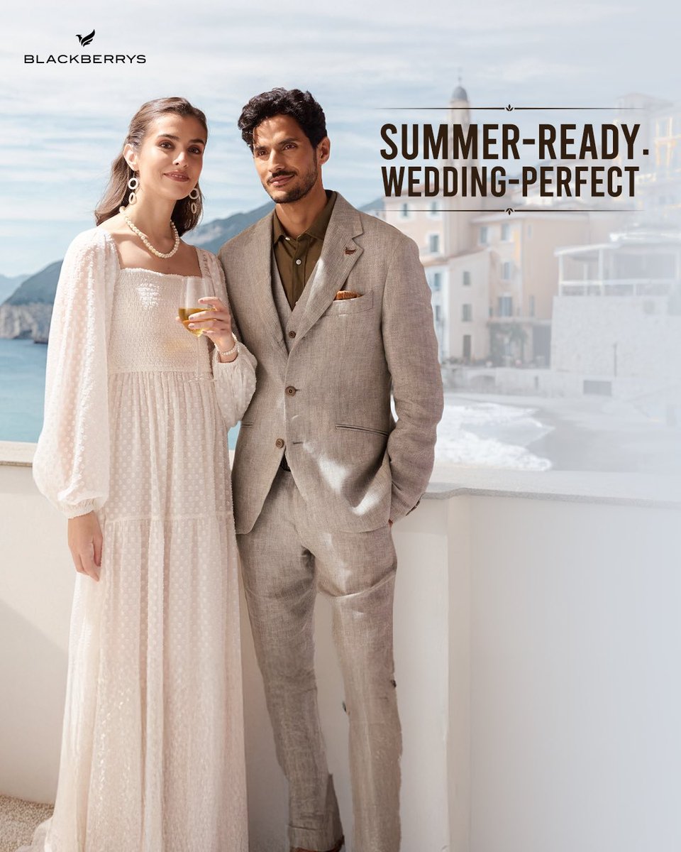 Summer weddings call for suits that breathe elegance, are light on the skin and heavy on compliments. 

This season, turn up in style that outshines the sun.

Explore our wedding collection at your nearest store or visit blackberrys.com 

 #WeddingCollection #KeepRising