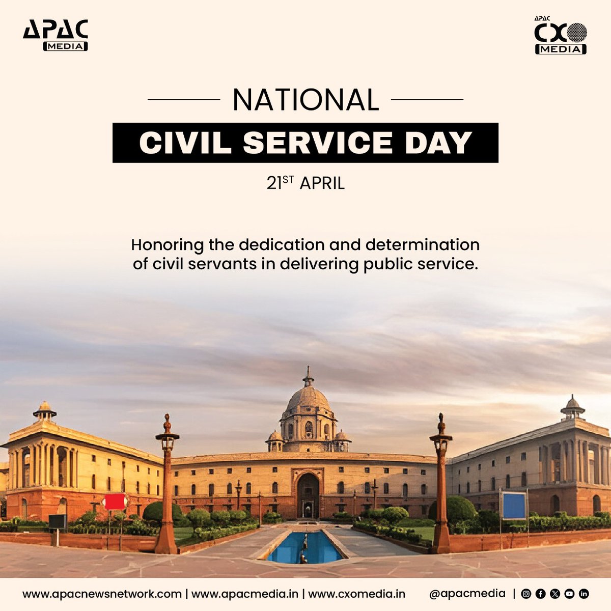 APAC Media &amp; CXO Media extend heartfelt gratitude to our civil servants on National Civil Services Day.

Your integrity, hard work, and dedication shape a stronger India.

#Governance #NationBuilders #civilservices #IAS #IPS  #nationalcivilservicesday | <a href="/IASassociation/">IAS Association</a>