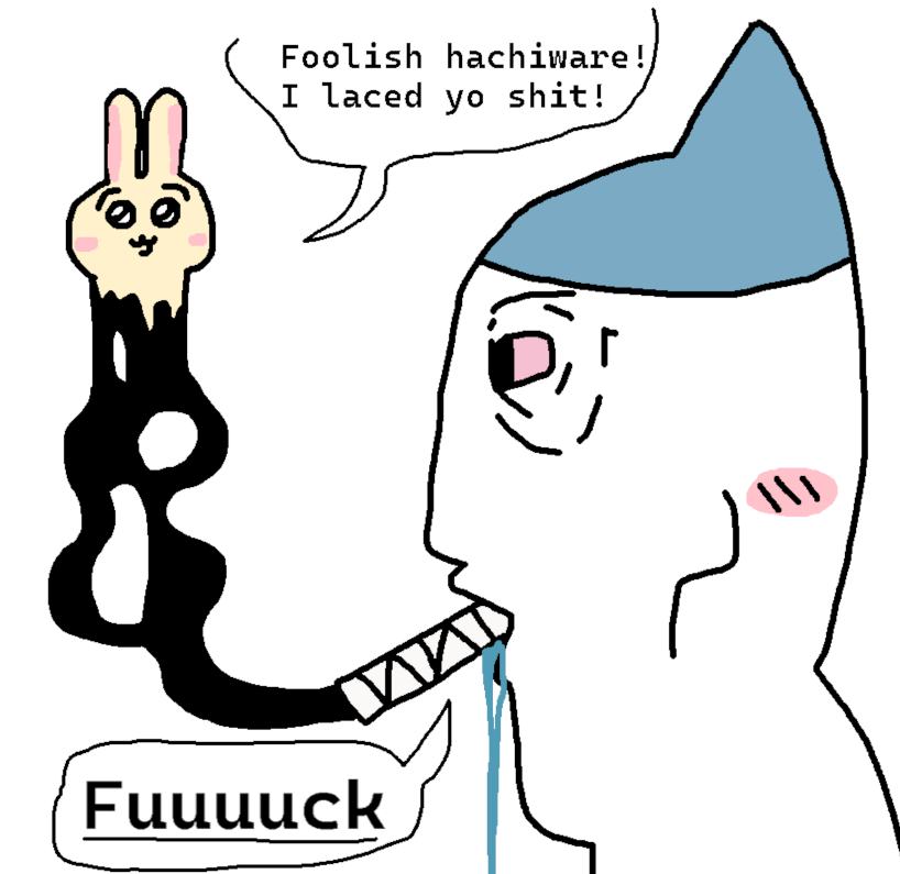 hoodrichhorn's tweet image. the evil usagi strikes again