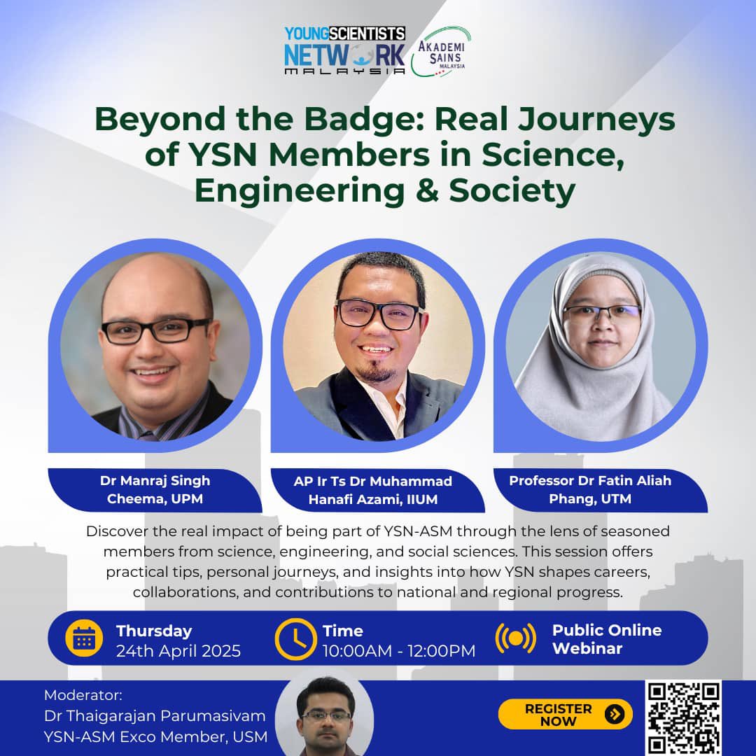 Attention all aspiring young scientists!

Curious about how YSN-ASM can shape your future in science and research?

Don’t miss this exciting opportunity to hear from our distinguished speakers as they share their inspiring journeys, career milestones, and the impact of YSN-ASM on