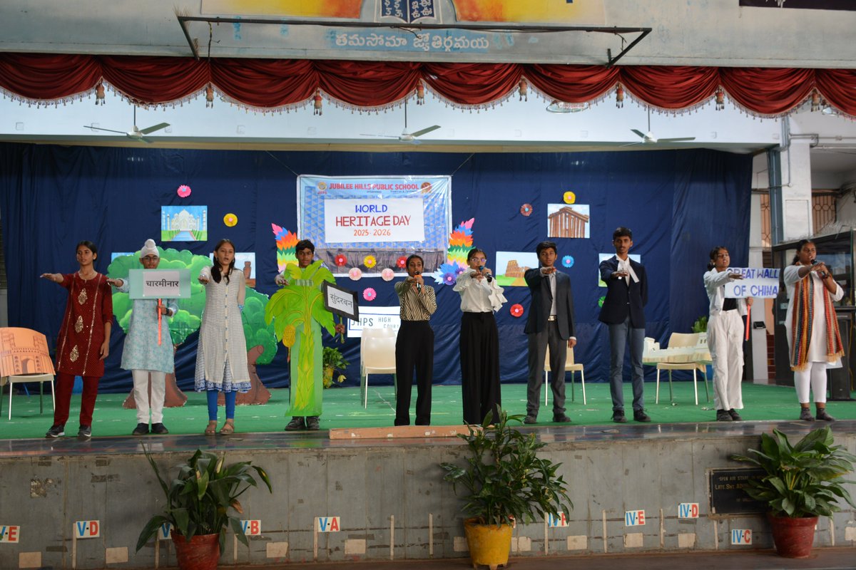 JHPS_SCHOOL's tweet photo. JHPS, Hyderabad, celebrated World Heritage Day on 17 April 2025, with immense enthusiasm and reverence. The theme for the celebration reflected India’s vibrant diversity and its timeless contributions to global heritage.#JHPS #schooleventsandactivities #bestschool #schoolevents https://t.co/kEB3F9hxc9