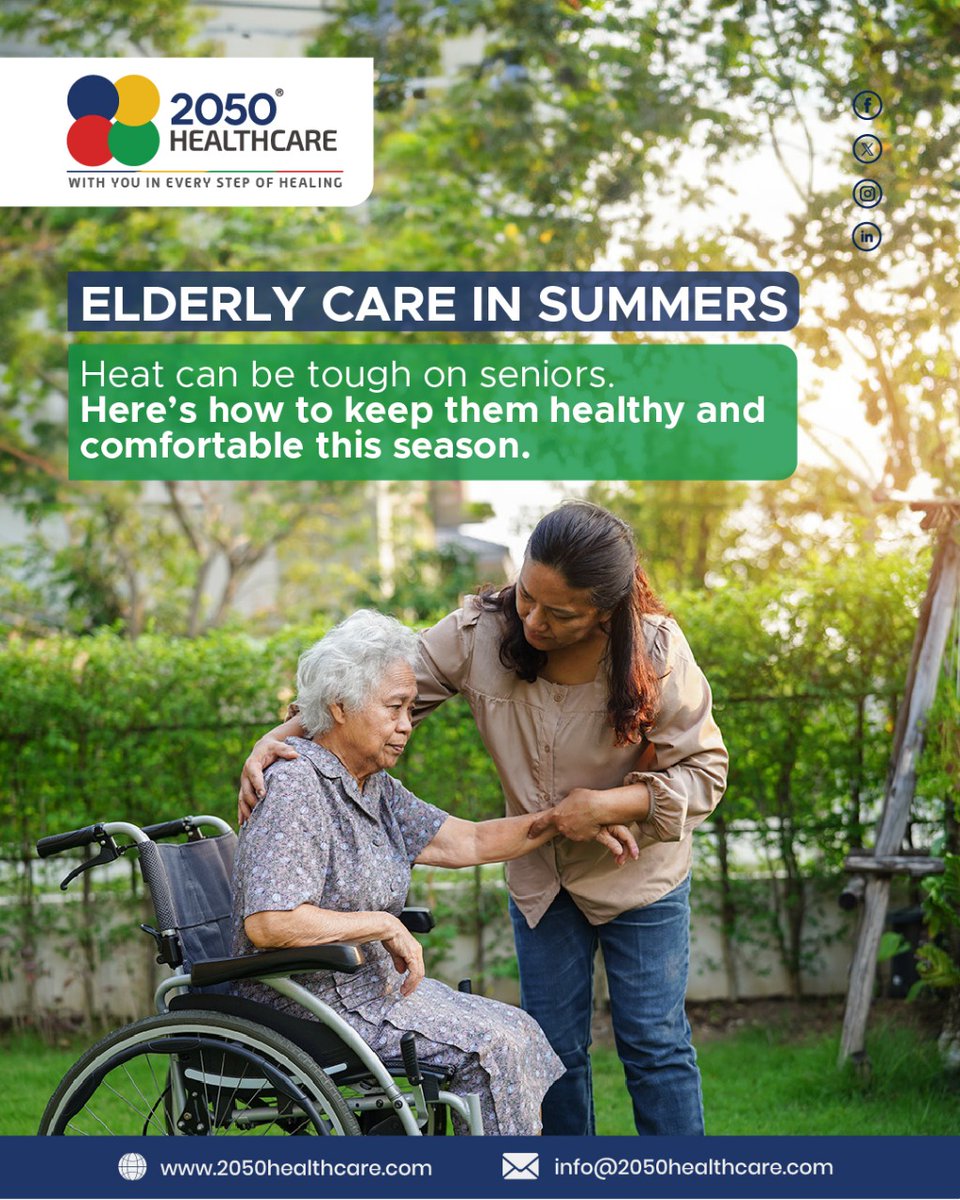 2050_healthcare's tweet image. Rising temperatures can be harsh on elderly loved ones. From staying hydrated to managing outdoor time, small steps can ensure their comfort &amp;amp; well-being. 
To know more contact us at 8988980202.

#ElderlyCare #SummerSafety #HeatWaveProtection  #homehealthcare #2050healthcare