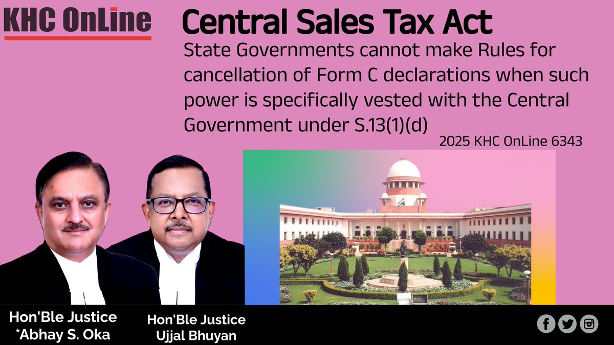 khconline1's tweet image. #CSTAct #FormC #CancellationRules #CentralGovtPower #StateGovtNoPower #Section13 #InterStateTrade