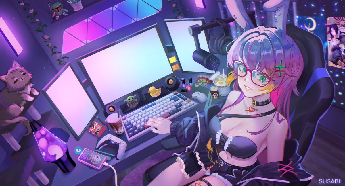 Illustration for @/ChiiFett ! 
#art #Commission #Vtubers