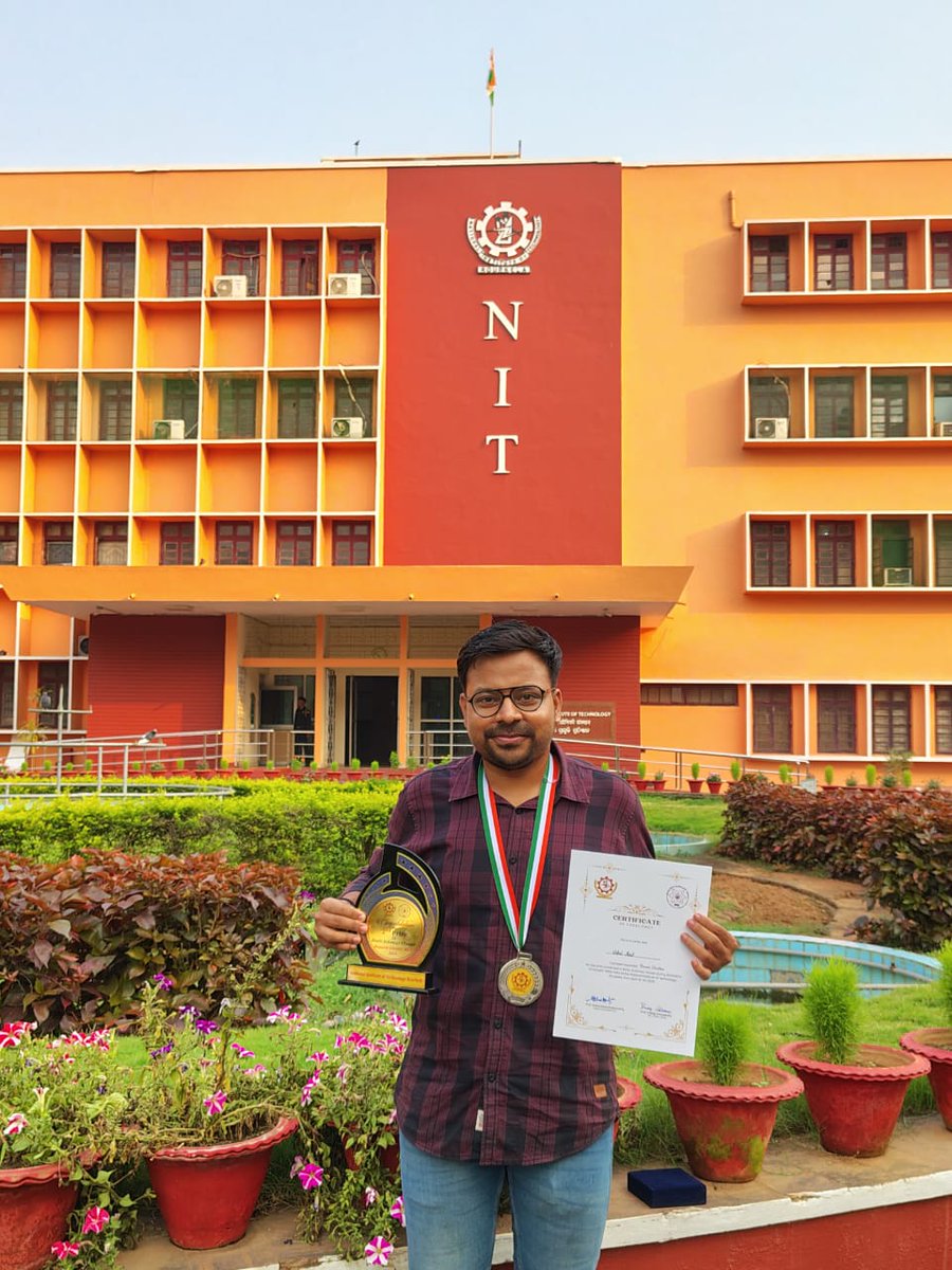 DashGroupNITR's tweet photo. Exciting news from our lab ! 🥈@VRout1997 shines bright winning the silver medal during the RSW ( May 18-20), 2025. 🎉✨💡 Your perseverance and brilliance inspire us all- cheers to many more milestones ahead! 🏆💪 #research #nitr #proudmoment https://t.co/9Hzg1BOumd