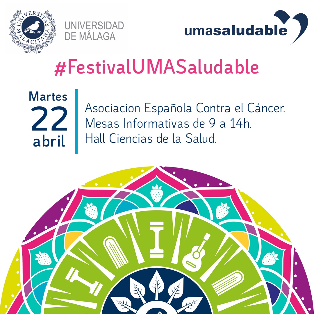 Voluntariado UMA (@voluntariadouma) on Twitter photo No te pierdas, mañana día 22, las mesas informativas de <a href="/ContraCancerMA/">Asociación Española Contra el Cáncer en Málaga</a>, sobre prevención del cáncer. Con esta actividad nos darán a conocer los recursos de apoyo con los que cuentan, y nos informarán sobre hábitos de vida saludable. La cita en <a href="/CCSaludUMA/">Facultad Ciencias de la Salud</a> #FestivalUMASaludable No te pierdas, mañana día 22, las mesas informativas de <a href="/ContraCancerMA/">Asociación Española Contra el Cáncer en Málaga</a>, sobre prevención del cáncer. Con esta actividad nos darán a conocer los recursos de apoyo con los que cuentan, y nos informarán sobre hábitos de vida saludable. La cita en <a href="/CCSaludUMA/">Facultad Ciencias de la Salud</a> #FestivalUMASaludable