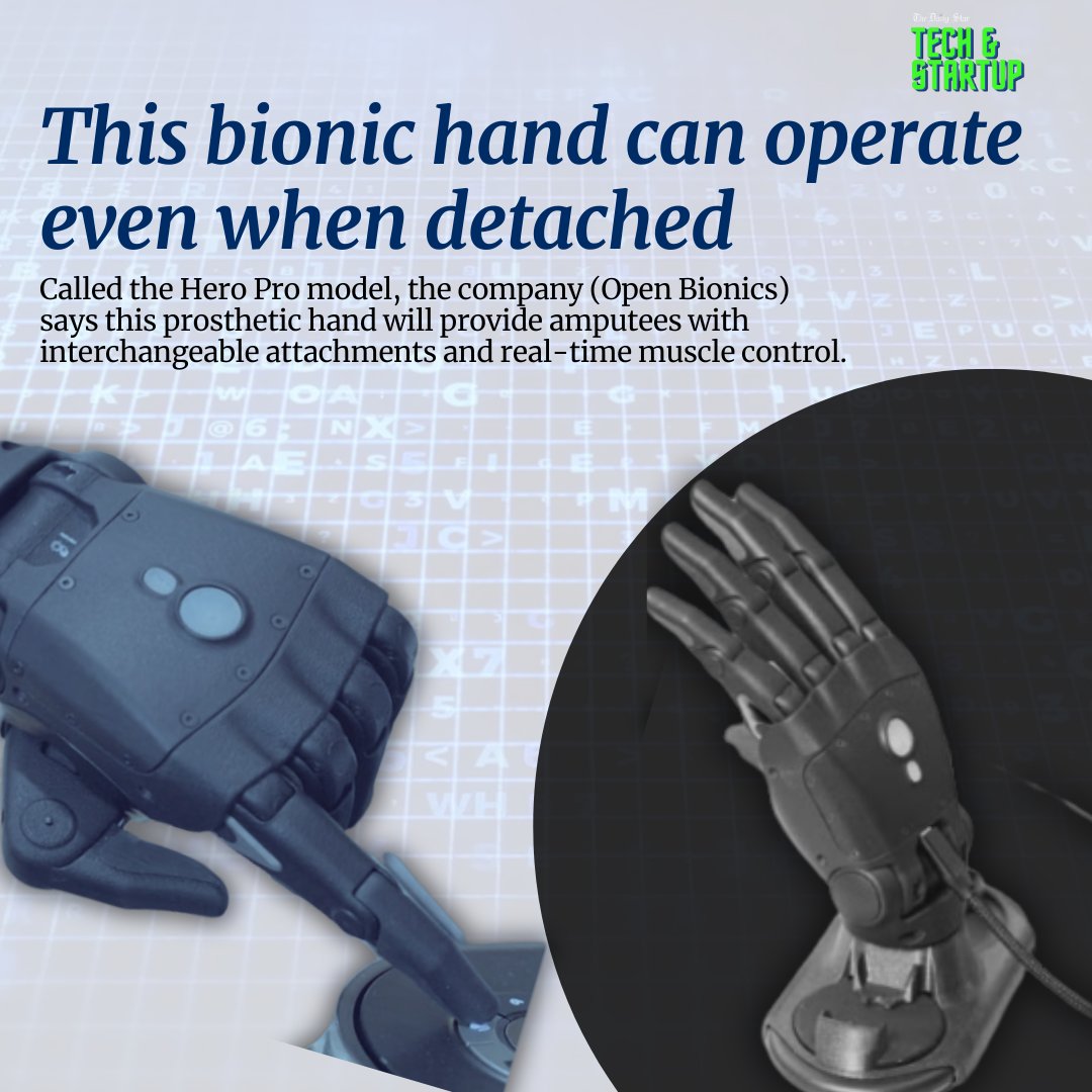 dailystarnews's tweet image. Read here: thedailystar.net/tech-startup/n… 

#BionicHand #HeroProModel #Tech #Technology #Startup