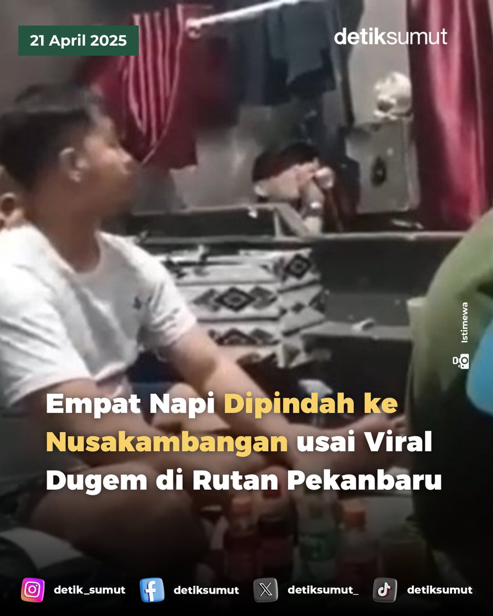 detiksumut_'s tweet image. MANTAP!
Sebanyak 4 narapidana kasus narkoba dipindahkan ke Nusakambangan, Jawa Tengah. Mereka dipindahkan buntut viral dugem di Rutan Sialang Bungkuk, Kota Pekanbaru.
#Napi #Nusakambangan #RutanPekanbaru #RutanSialangBungkuk