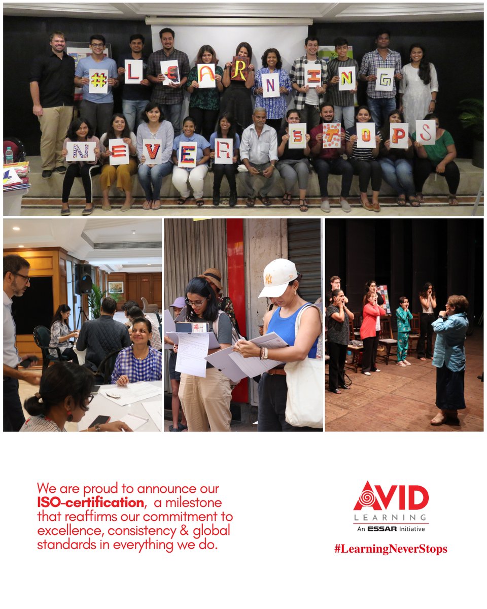 AvidLearning's tweet image. On #WorldCreativityAndInnovationDay, Avid Learning is proud to be ISO 29993:2017 certified.
This milestone affirms our commitment to delivering impactful learning experiences across the arts, culture, & lifelong learning.
#LearningNeverStops #AvidLearning