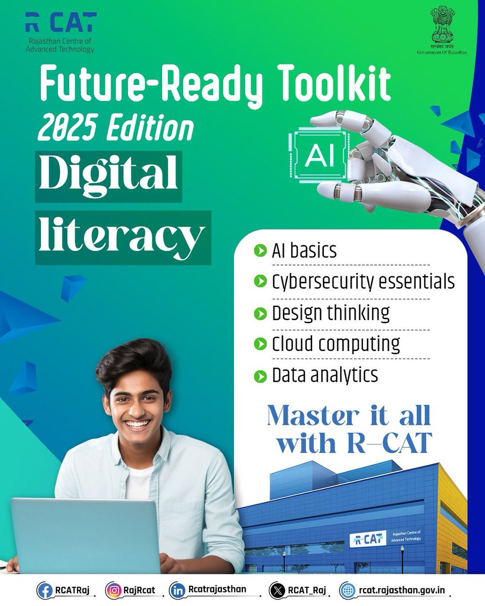 rajrcat's tweet image. Here’s a quick toolkit every 2025 learner should master:
R-CAT helps you check every box-With globally recognized certification courses built for tomorrow.
#FutureReady #RCAT #TechToolkit #DigitalSkills #UpskillWithRCAT