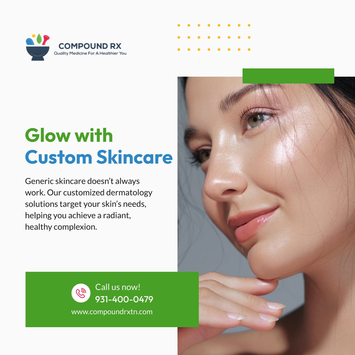 CompoundRx24's tweet image. Personalized skincare for flawless results! Our custom dermatology solutions are designed just for you. Contact us today for expert care! 

#CookevilleTN #CompoundingPharmacy #Skincare