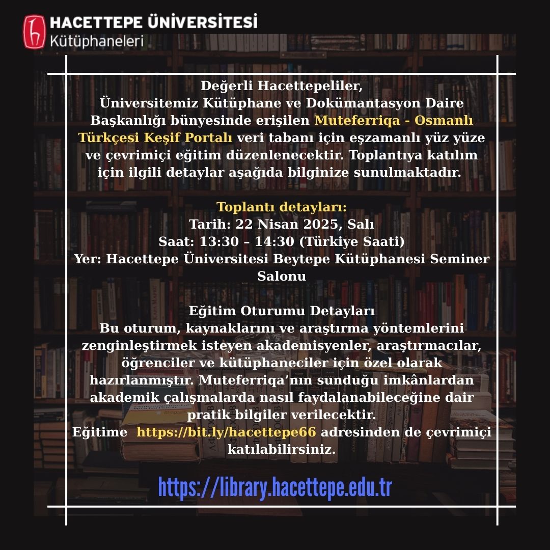 Hacettepe Üniversitesi Kütüphaneleri (@hukutuphaneleri) on Twitter photo 