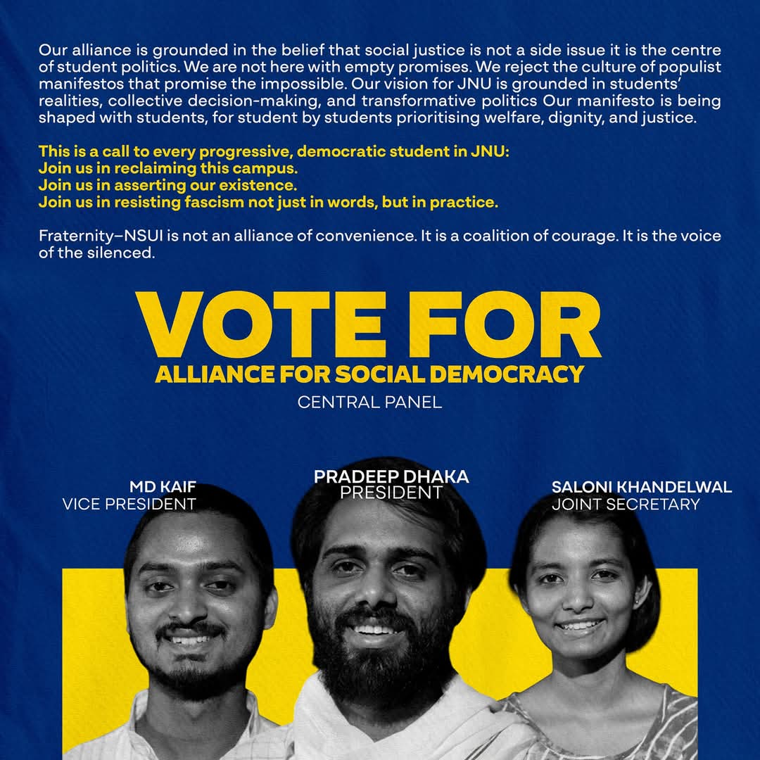 rameesvelom's tweet photo. JNU Students Union election is being held at a period of heighten onslaught of Fascist government on the minority communities, and communities are manipulated to fight each other. In JNU also we are witnessing a fracture of alliances and movements of the marginalized. 1/5 https://t.co/oP7ng2llqN