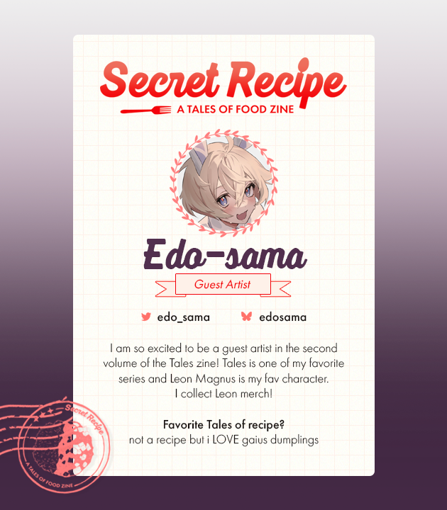 🏕️ GUEST SPOTLIGHT: Edo-sama 🍳

Let's welcome our very first guest and Leon's biggest fan, <a href="/edo_sama/">Edgy様</a> 💜 If you have a copy of our first volume, Infinite Horizons, you would remember the majestic cover presented by him! We can't wait to see what grandeur awaits us this time 😚