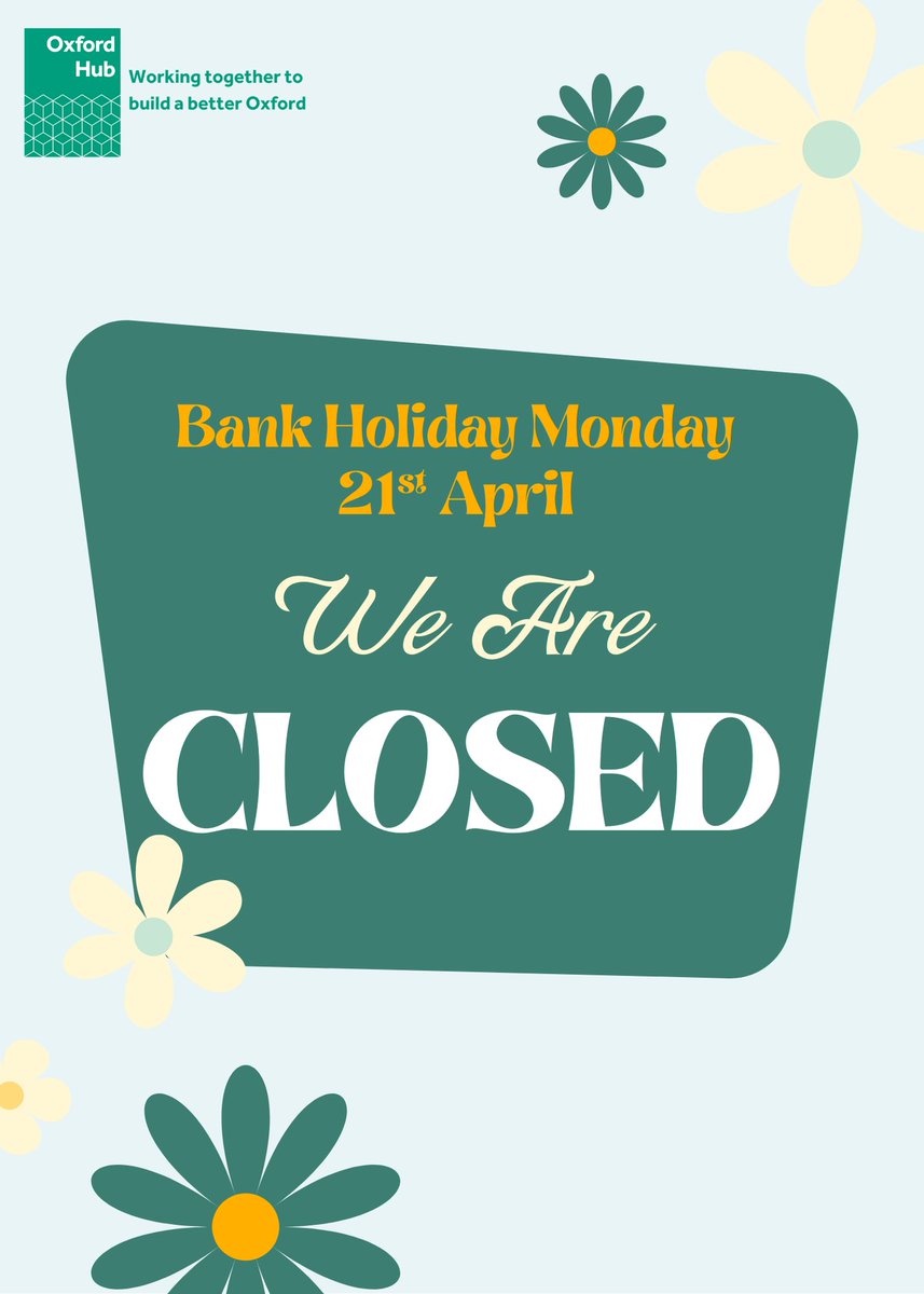 ✨ Happy Bank Holiday Monday✨Just a reminder the Hub will be closed today, back open as usual tomorrow!