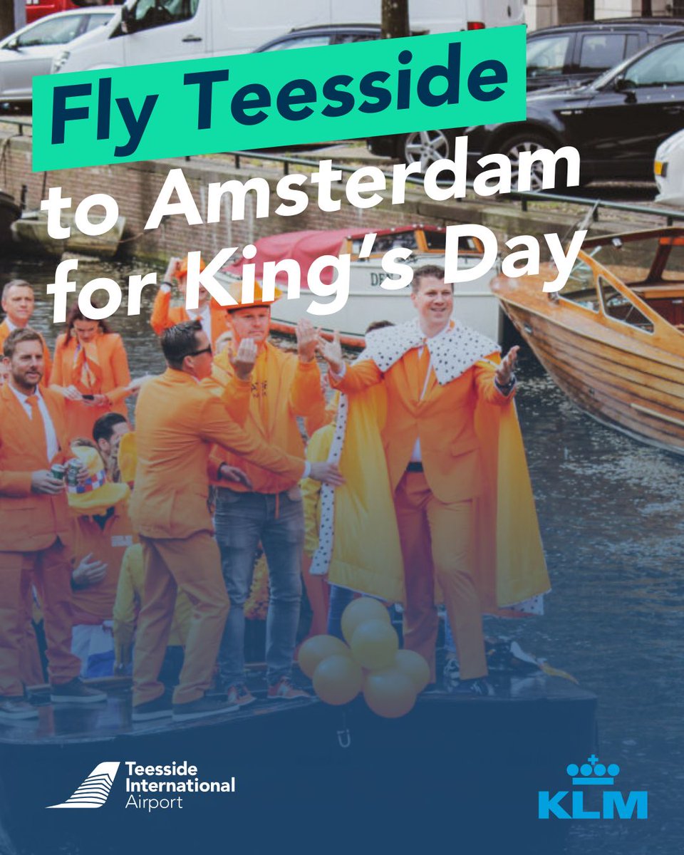 Last-minute trip to Amsterdam for King's Day this Saturday? 🍊🍺

If you're up for celebrating this beloved Dutch holiday of street drinking in the world's most unflattering shade of orange, then this day is for you! ✈️☀️

Fly direct from Teesside with 3 daily flights! 📅