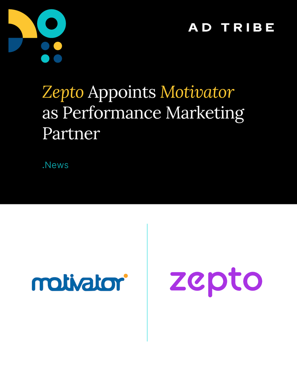 adtribeworld's tweet photo. Zepto appoints Motivator (GroupM) as its performance marketing partner to drive AI-led, real-time digital growth. 💥
#AdTribe #Buzz #Zepto #Motivator #GroupM #PerformanceMarketing #QuickCommerce #AdTribeSpotlight https://t.co/EZ8rxZcraH