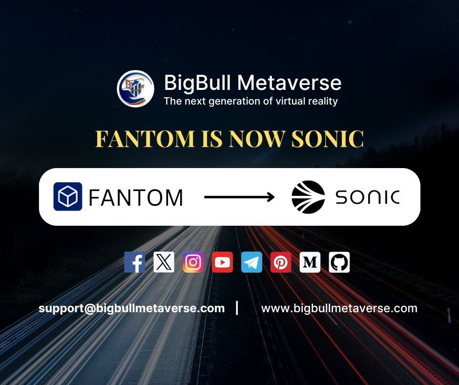 BigBMetaverse's tweet photo. Now BigBull Metaverse on SONIC

The Fantom token has officially evolved into Sonic, marking a major upgrade in speed, scalability, and performance. BigBull Metaverse proudly supports this transition, opening doors to faster transactions, lower fees, and a next-gen DeFi experience https://t.co/O08LBpXlMm