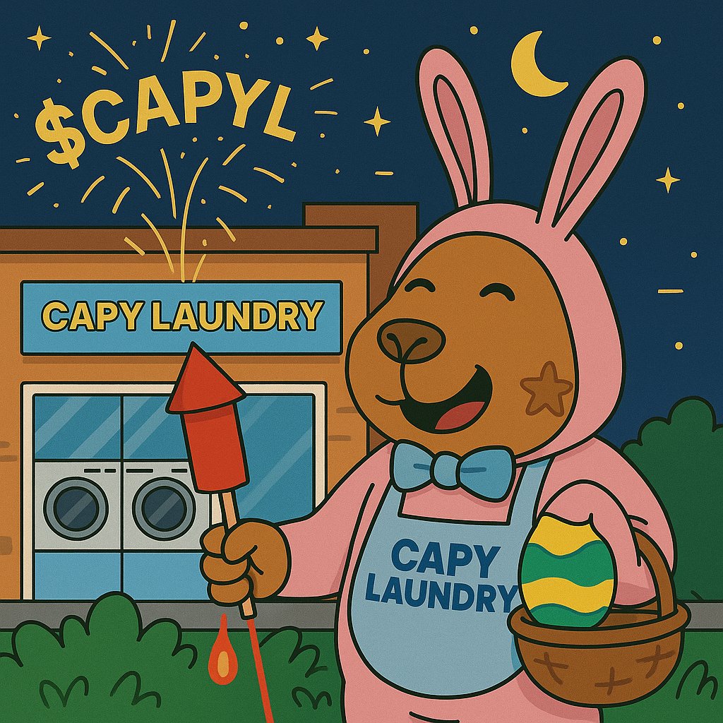 capylaundry's tweet photo. Last few hours to enter our Easter meme contest!!!

If we can see the winner has also played our games at https://t.co/PPDRdL9PIT AND holds at least $1 of $CAPYL then they will get something extra 🚀

Don't miss out.

Winner picked by Capy Clyde tomorrow! https://t.co/9KN0mpjg8f