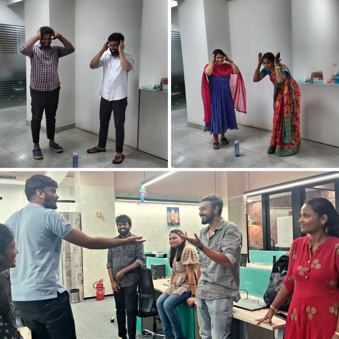 ModernizeChip's tweet image. #FunFriday Vibes at @ModernizeChip 
From blindfolded games to animated charades, our teams in Bangalore &amp;amp; Hyderabad had a blast unwinding &amp;amp; bonding over playful challenges!
Because a happy team = a productive team.
#TeamBonding #LifeAtMCS #OfficeVibes #EmployeeEngagement