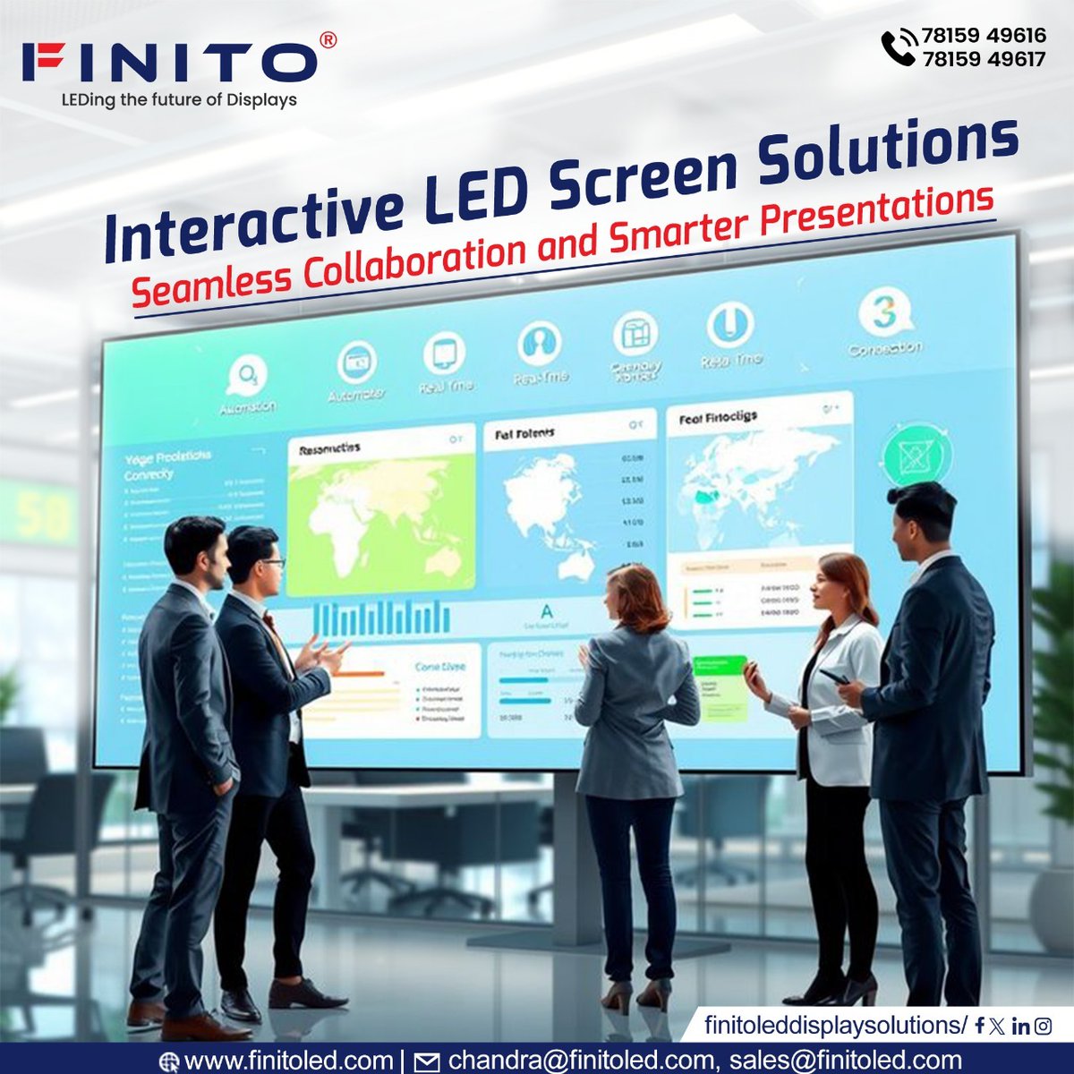 finito_led's tweet image. Upgrade the Way You Present and Collaborate!
78159 49616 | 78159 49617
finitoled.com
chandra@finitoled.com | sales@finitoled.com
#FinitoLED #InteractiveDisplay #LEDScreenSolutions #SmartPresentation #BusinessDisplaySolutions #TouchScreenDisplay #OfficeTech #SmartOffice