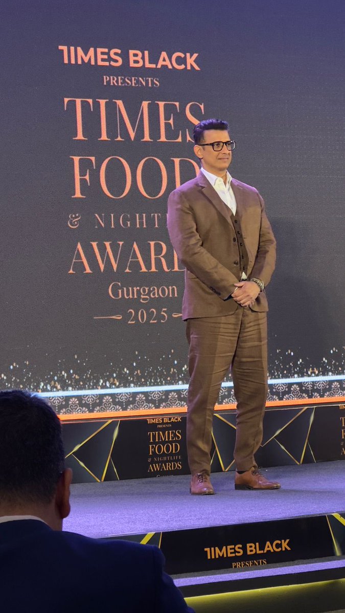 At the first Gurgaon edition of  the Times Food Guide Awards show. Brilliant all vegetarian spread by the winners. Great on the plate and light on the planet. Way to go! Congratulations to TOI and its team.