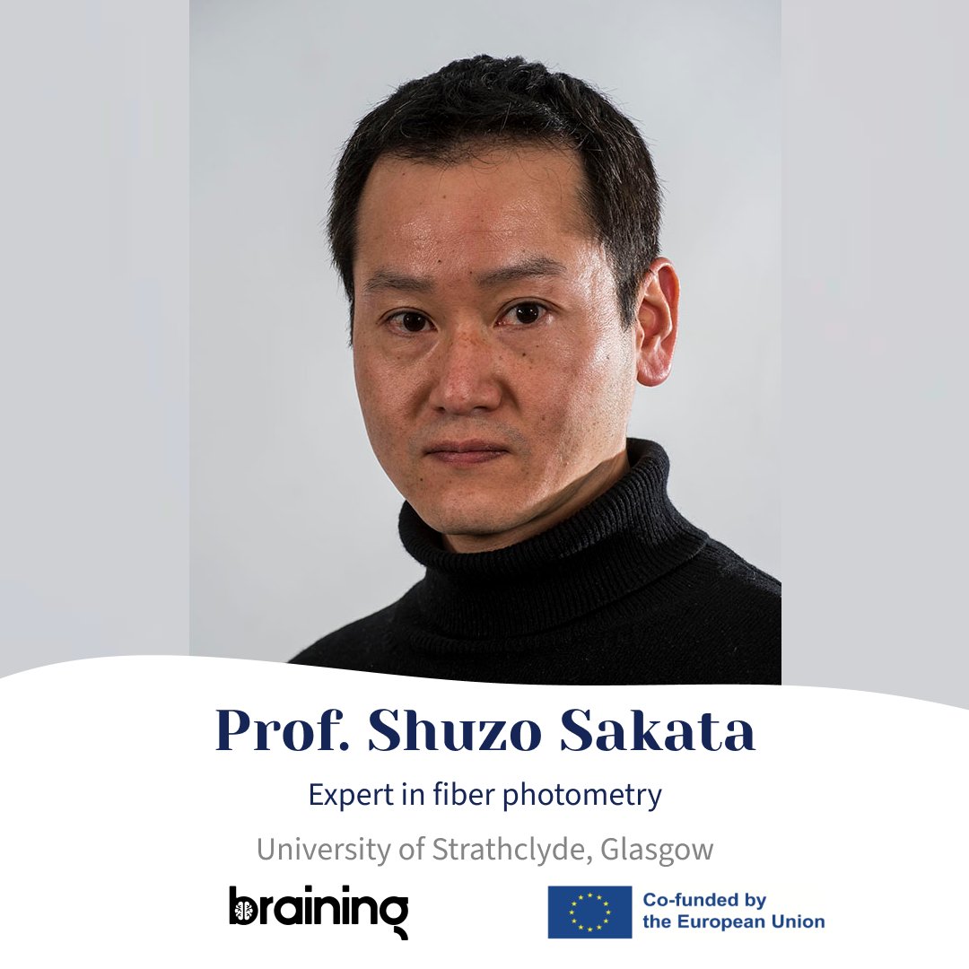 Ready for another inspiring session with #BrainingClub?
📆24 April 2025 | ⏰ 18:00 CET/ 17:00 Lisbon time. Join us for a talk by Prof. Shuzo Sakata: “Fiber photometry-based investigation of brain function and dysfunction”. Gain insights into innovative techniques #cofundedbyEU