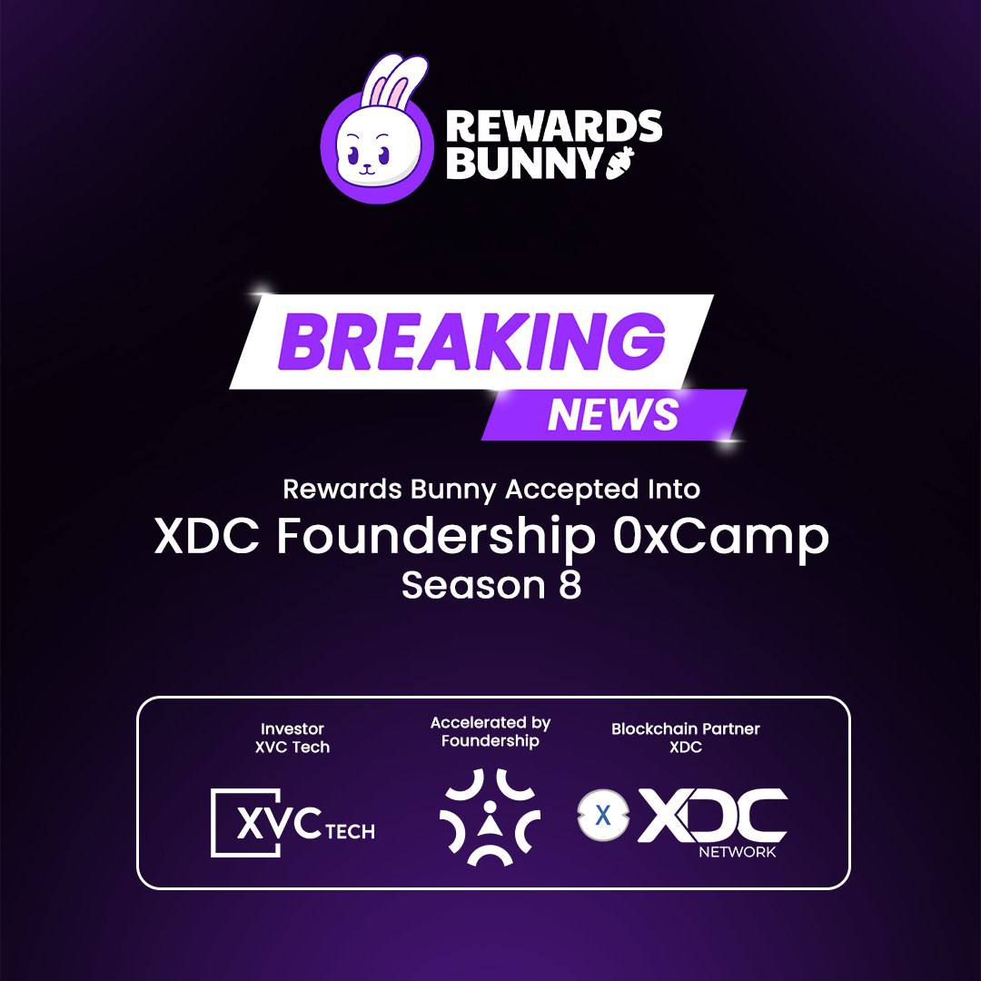 Rewards Bunny (@rewardsbunny) on Twitter photo 🚨Breaking News: Rewards Bunny got Accepted into XDC Foundership 0xCamp Season 8!
Foundership, a leading Web3 & emerging-tech accelerator with over 650+ Global startups applied and 75+ Global founders & leaders as coaches. ✨
With @foundershipHQ & <a href="/XDC_Network_/">XDC Network</a>, Rewards Bunny 🚨Breaking News: Rewards Bunny got Accepted into XDC Foundership 0xCamp Season 8!
Foundership, a leading Web3 & emerging-tech accelerator with over 650+ Global startups applied and 75+ Global founders & leaders as coaches. ✨
With @foundershipHQ & <a href="/XDC_Network_/">XDC Network</a>, Rewards Bunny