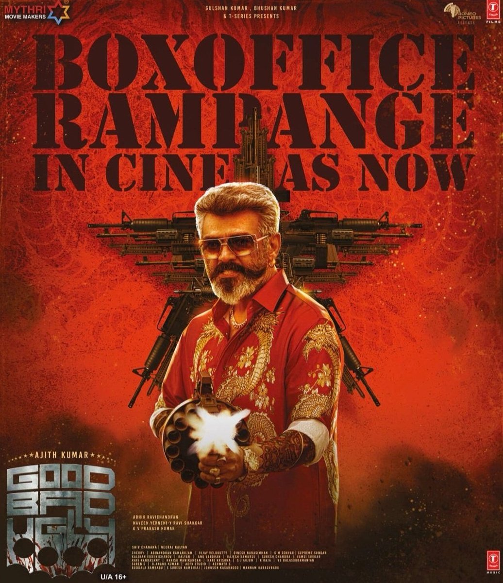 cine_latest's tweet photo. ⚡3rd Week: Solid Start!🔥

📈 Trending 1.27K tickets booked in last 1 hour(BMS)!! 

#GoodBadUgly #AjithKumar #blockbuster https://t.co/j0EmtCP2HF