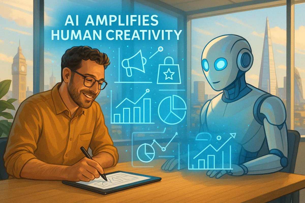🤖✨ AI Amplifies Human Creativity: The Ultimate Partnership in 2025 🎨
 
 AI isn't replacing creatives in 2025 — it's SUPERCHARGING them! 🚀🇬🇧
 
 The most innovative UK agencies aren't choosing between human or artificial intelligence. They're mastering the perfect BLEND of