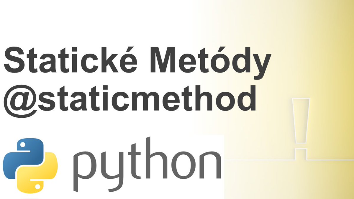 ITAcademySK's tweet image. 🐍 Dekorátor @staticmethod slúži na definovanie metód, ktoré nie sú viazané na inštanciu triedy. Naučíte sa, kedy a ako používať statické metódy v Pythone. 👩🏼💻 Viac sa dozviete v nasledujúcom videu ➡ youtu.be/FfitdW-GxCU
#Python #staticmethod #Itacademy