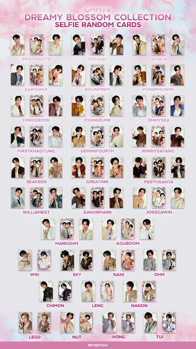 GMMTV DREAMY BLOSSOM COLLECTION SELFIE RANDOM CARDS 17-23 April