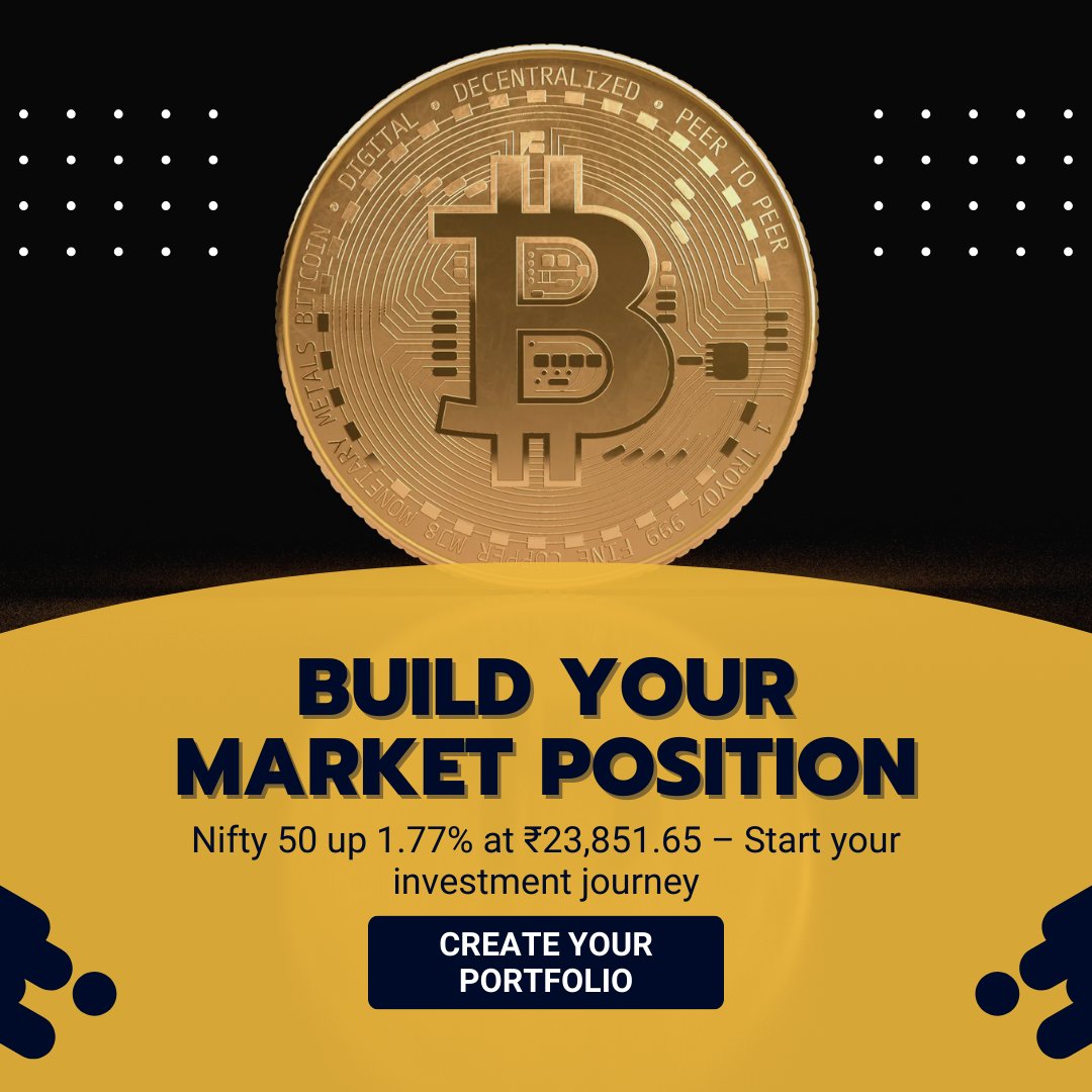 Varunbfc's tweet photo. Build Your Market Position
With Nifty 50 up 1.77% at ₹23,851.65, now’s the perfect time to start your investment journey!
👉 https://t.co/fBmFDZMdog
👉 https://t.co/t9Zq2q1a6E
#InvestmentJourney #Nifty50 #StockMarket #PortfolioBuilding #SmartInvesting #MarketGrowth #JastroBot https://t.co/wWHi5JV4uY