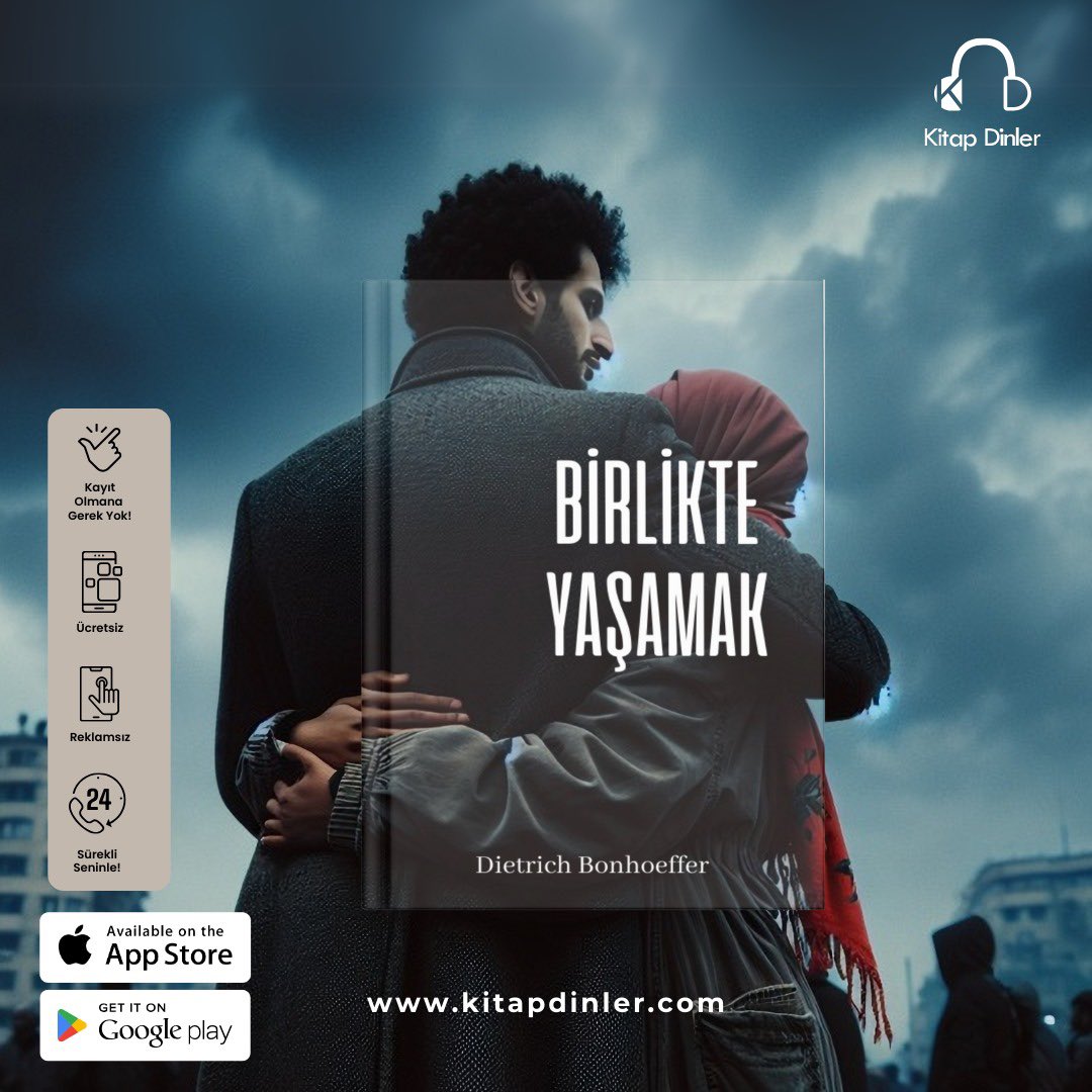 Dietrich Bonhoeffer, “Birlikte Yaşamak” adlı bu derinlikli eserinde, Hristiyan topluluğunun ruhunu ve özünü inceliyor. Bu muhteşem eser, Türkiye’nin ilk ücretsiz ve kayıt gerektirmeyen sesli kitap uygulaması KİTAP DİNLER’de🎉

#BirlikteYaşamak #DietrichBonhoeffer 
#KitapDinler