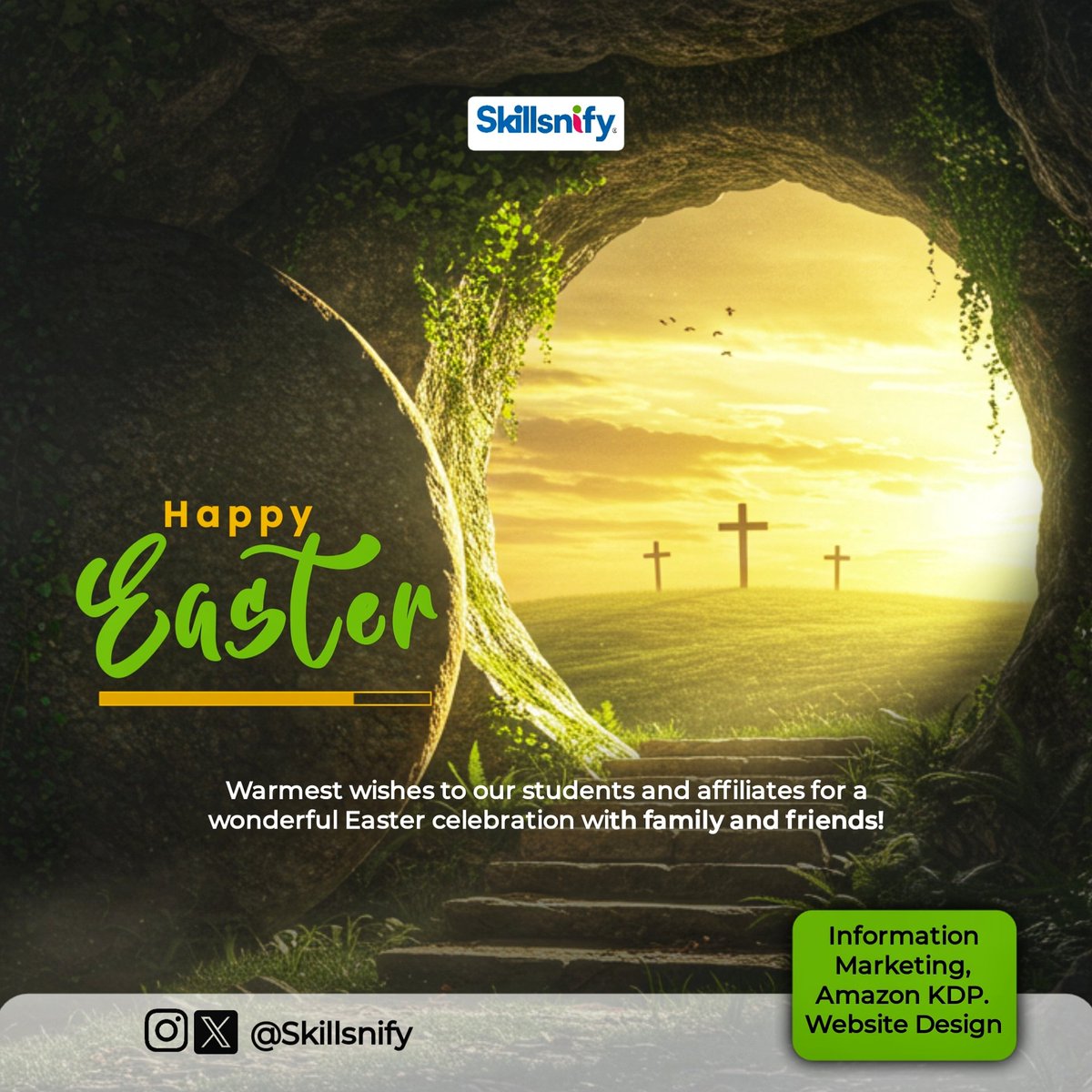 skillsnify's tweet image. Warmest wishes to our students and affiliates for a wonderful easter celebration with family and friends!

#skillsnify #Easter2025