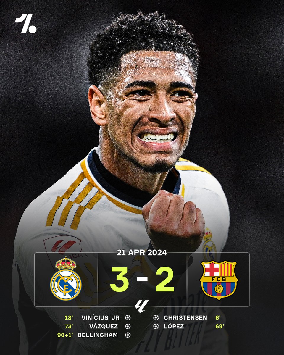 OneFootball's tweet image. It's been one year since Jude Bellingham's last minute winner over Barcelona 🤯