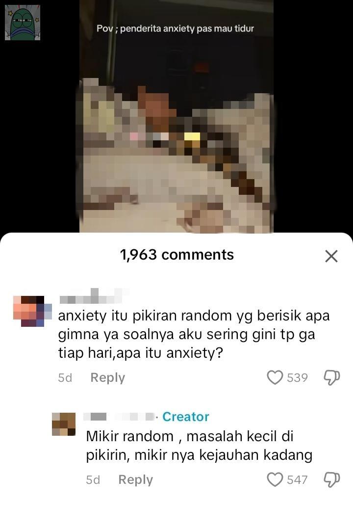 💚 CW //  TIKTOK

guys ini misleading ga si? atau emg ini artinya? liat komenanannya pda ngaku anxiety semua😭