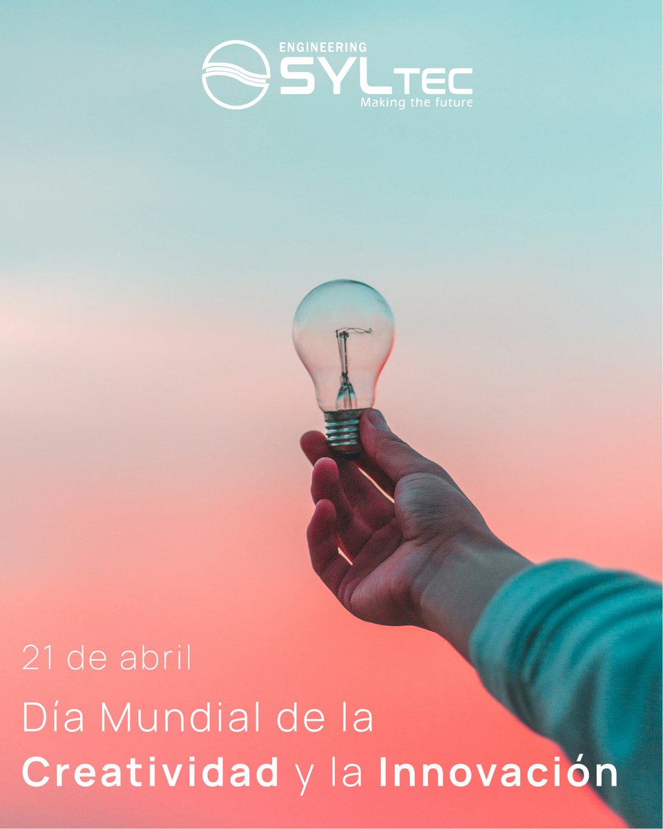 En SYLTEC celebramos el poder de imaginar, crear y transformar.

La innovación y la creatividad nos guían en cada proyecto: ingeniería, energía, I+D+i o transformación digital.

🔹 Porque innovar es avanzar.

¡Feliz #DíaMundialDeLaCreatividadYLaInnovación!

#SYLTEC
