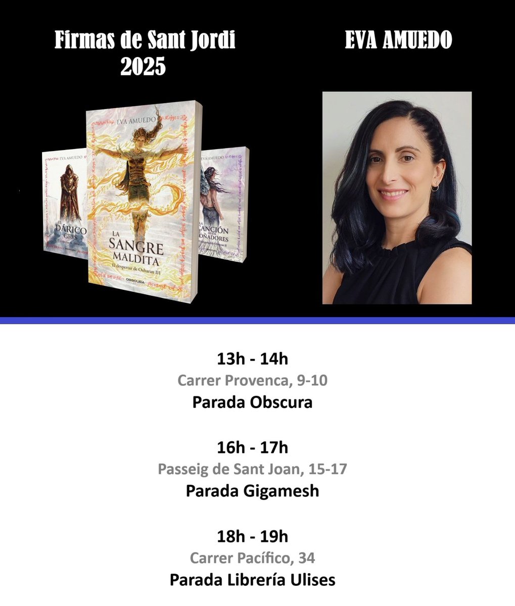 🌹Este año volveré a Barcelona para firmar por Sant Jordi, y es algo que me hace mucha ilusión 🥰. Podréis encontrarme en la parada de Obscura, Gigamesh y Librería Ulises. Si estáis por allí, ¡pasaros a saludar!
