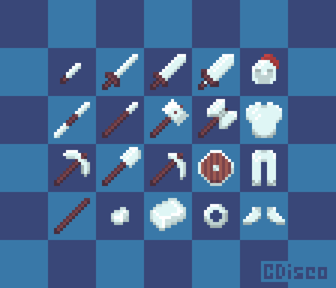 CDiisco's tweet photo. Iron tools, weapons, and armor ⚔️

#pixelart #pixelartist #artshare https://t.co/USsqcdtwE2