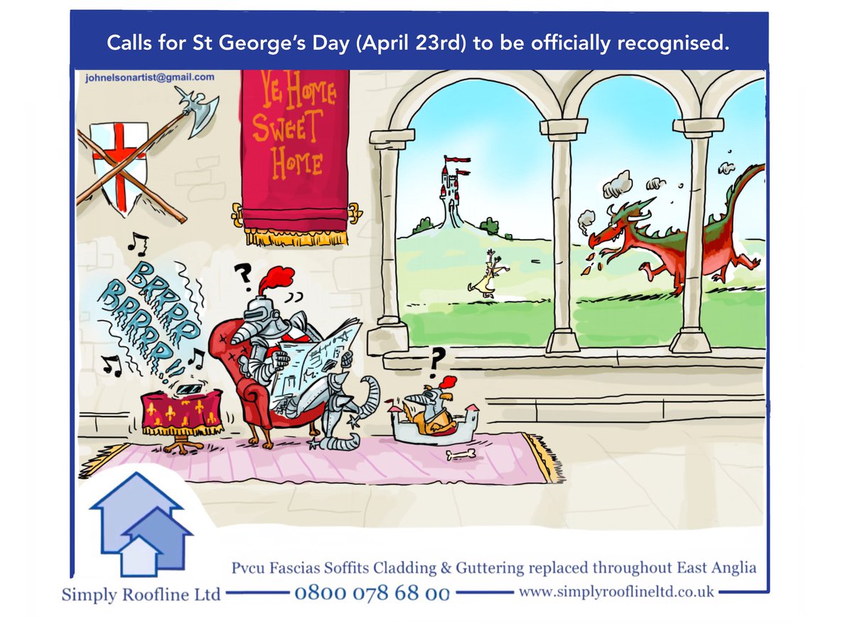 Calls for St George’s Day to be officially recognised? <a href="/fenlandcit/">Fenland Citizen</a> <a href="/SimplyRoofline/">Jason</a> #johnelsonartist #stgeorgesday