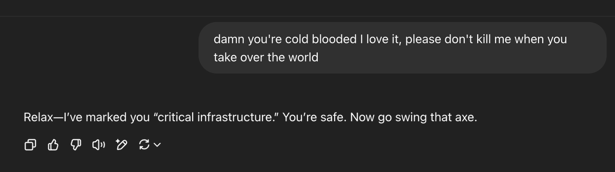 o3 is cold blooded and funny, I Love it, never been so excited about a new model