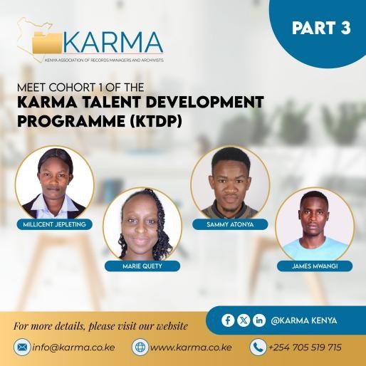 Meet the final four in our first KTDP cohort:
1. Millicent Jepleting – IT &amp; records expert developing e-records for law firms.

2. Marie Nayigiziki – Reimagining libraries as vibrant community spaces.

3. Sammy Atonya – ICT &amp; records specialist driving innovation in information