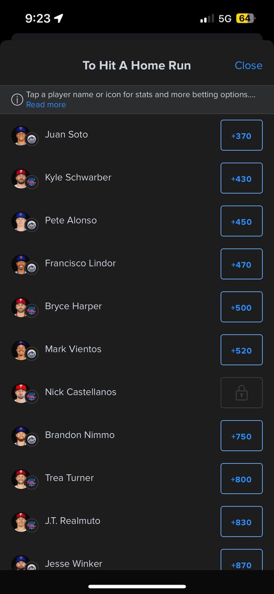 The Pope dies and <a href="/FDSportsbook/">FanDuel Sportsbook</a> actually locked Nick Castellanos from being selected to hit a HR….is this a joke?!